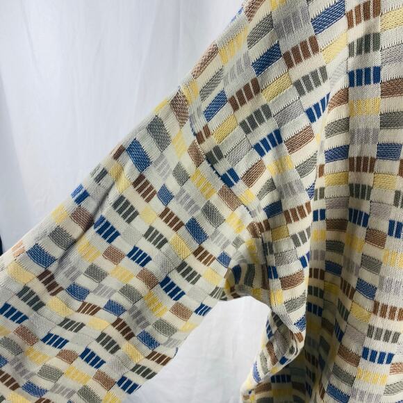 Tosani Men's Vintage 100%‎ Cotton Pullover Crewneck Geometric Sweater Large - Picture 4 of 5